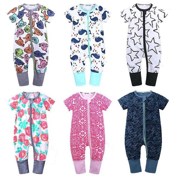 

jumpsuits baby summer romper girl boy cotton print born clothes cute cartoon comfortable jumpsuit mbr2711, Blue