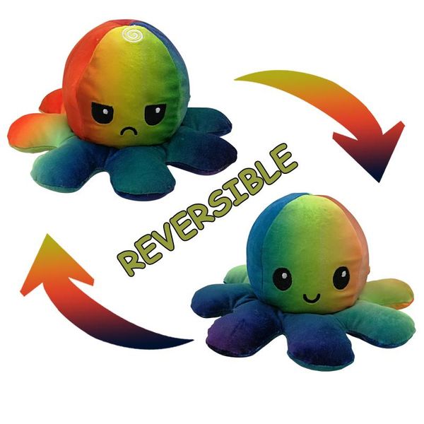 

28color реверсивный octopus плюшевые игрушки подушка красочные мягкие моделирование осьминог кукла симпатичные фаршированные плюшевые игрушк