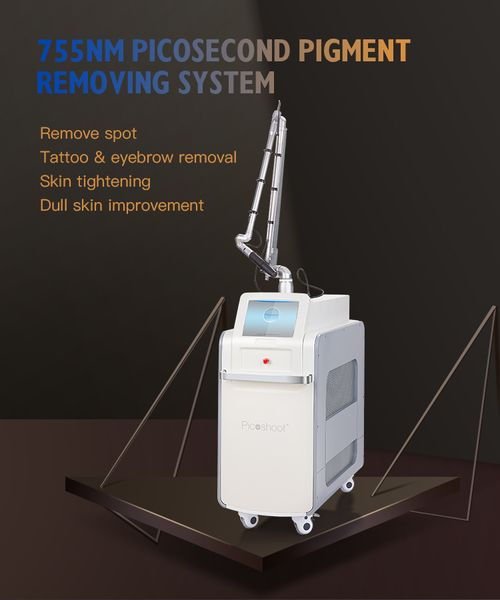 Profissão Qswitch Picossecond laser alta potência 1064nm / 532nm / 755nm Equipamento de beleza nd yag remover PORES PORES TODA MÁGINA DE REMOÇÃO DE TATUAGEM DE SOBEBROW