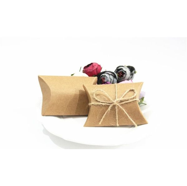 

fashion cute kraft paper pillow favor gift box wedding party favour gift candy boxes paper gift box bags supply