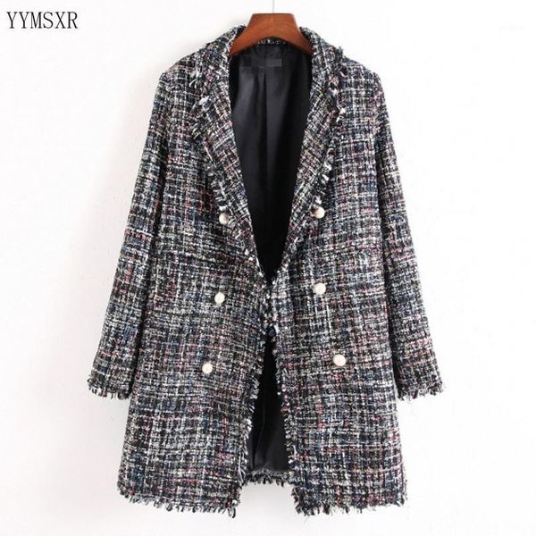 

2020 new ladies jacket blazer feminine casual plus size long ladies suit stylish elegant woolen coat 1, White;black