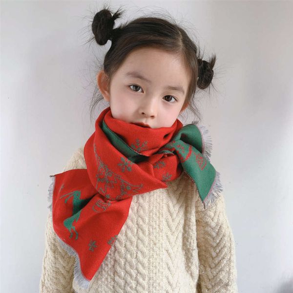 

children's christmas baby imitation cashmere boys girls autumn and lovely neck thickening warm fawn winter scarf, Red;brown