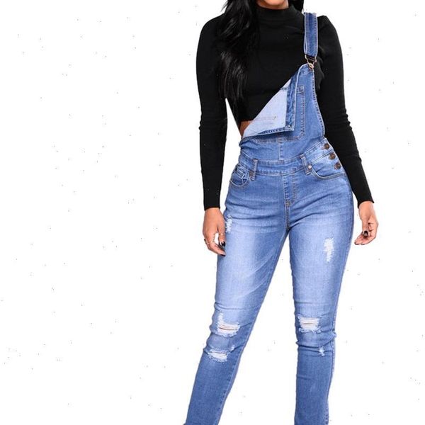 

2019 new fashion playsuit ladies jumpsuit womens with holes in their straps straightforward tight calf jeans womans jeans denim, Black;white