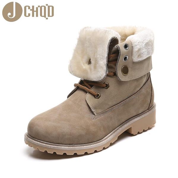 

boots jchqd british wind of winter 2021 low heel warm women's snow, Black