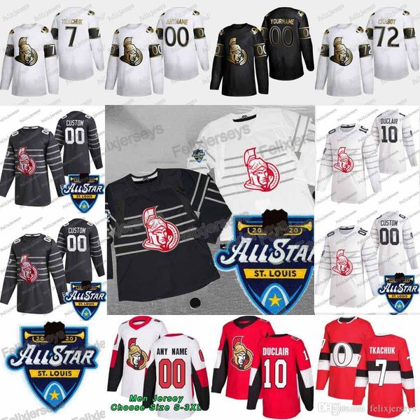 

10 anthony duclair 2020 all star ottawa senators connor brown brady tkachuk thomas chabot jean-gabriel pageau mark borowiecki jersey, Black;red