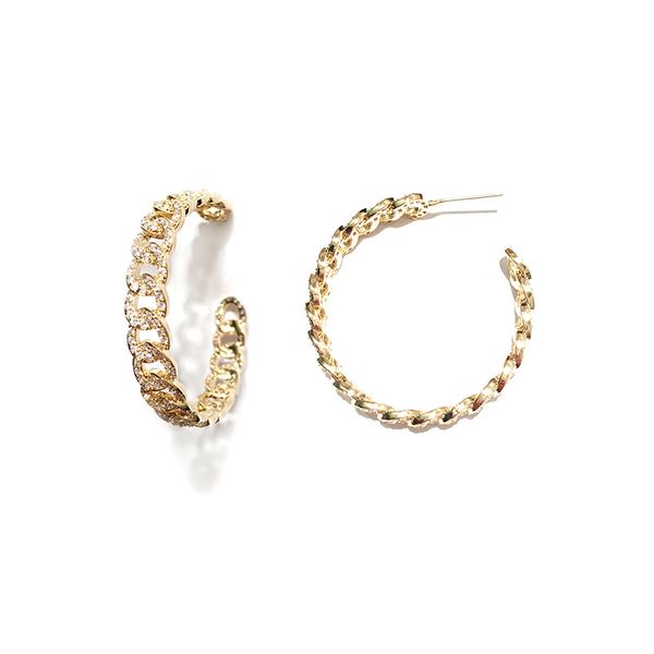 

2020 europe and the new letter big circle earrings brass retro twist earrings exaggerated earrings fashion high sense, Golden;silver