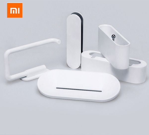 

hl 5 in 1 gadgets bathroom mobile phone soapbox toilet roll holder for xiaomi smart home