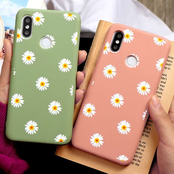 

daisy silicone mobile phone cover redmi note 8 7 6 5 8t 7a 8a mi cc9 cc9e a1 a2 a3 5x 6x 8 lite 9 se 9t pro mobile phone covervfe1