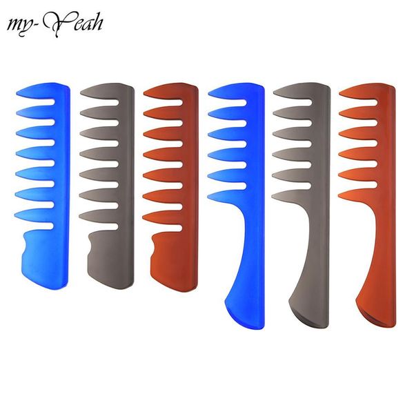 

кисть slick зубы широкий расческа ручки пластиковые завитые вилка pick styling comb инструмент парикмахерское масло для волос yxljmr babyski, Silver