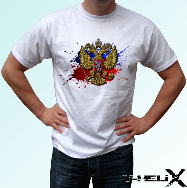 

new spring high-elastic cotton new funny brand clothing russia eagle flag - white customize tee shirts sport hooded sweatshirt hoodie