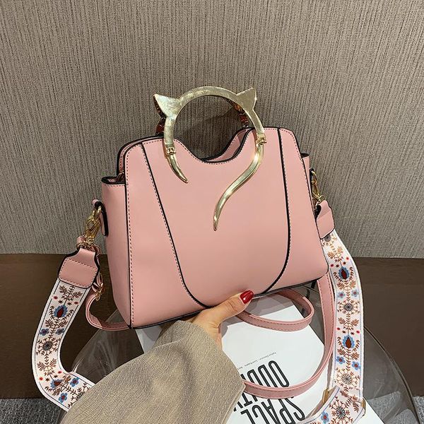 

round handle solid color pu leather small totes for women 2020 fashion summer crossbody shoulder messenger handbags bolsa