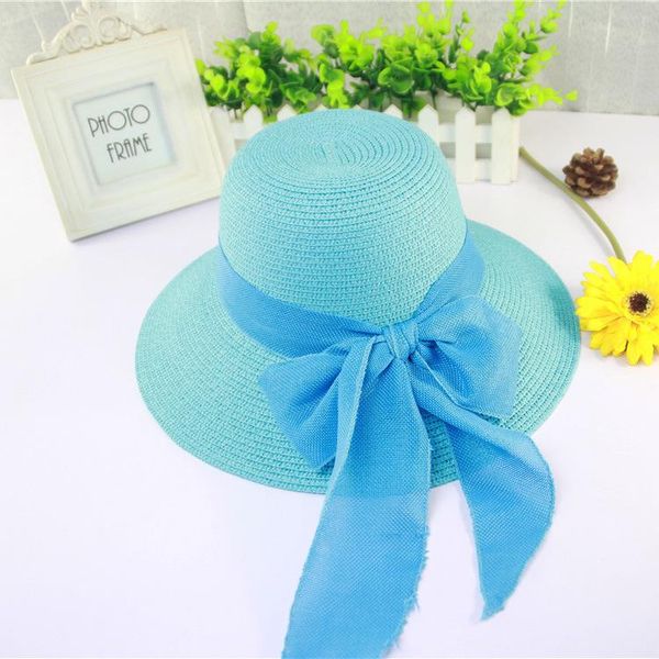 

wide brim hats straw womens summer ladies chapeau beach hat floppy plastic sun panama visor caps brand spring chapeu de praia, Blue;gray