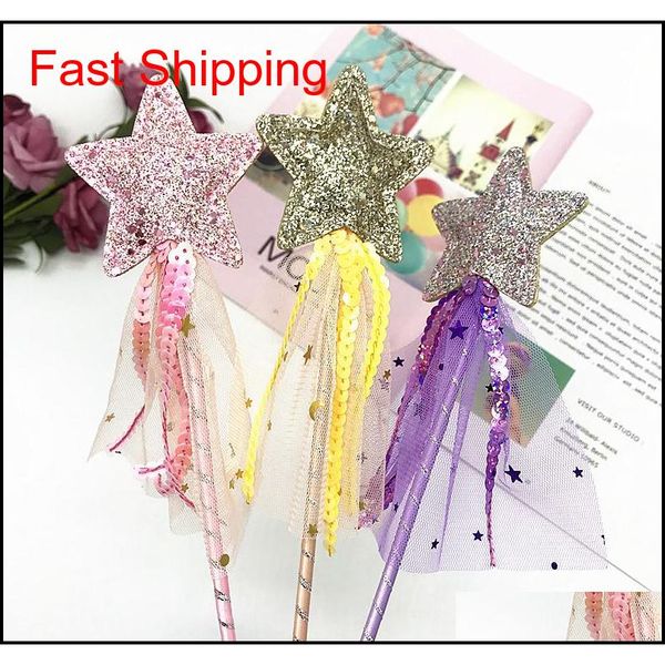 

cute girls costumes performance props gradient color butterfly princess angel wings fairy stick kids dress up playin qyljoy nana_shop, Silver