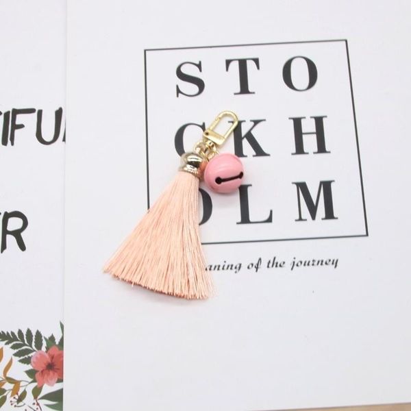 

2pcs new style mini bell key chain tassel diy garments bag decor supplies jewelry key ring phone case car pendants arts h jllggs