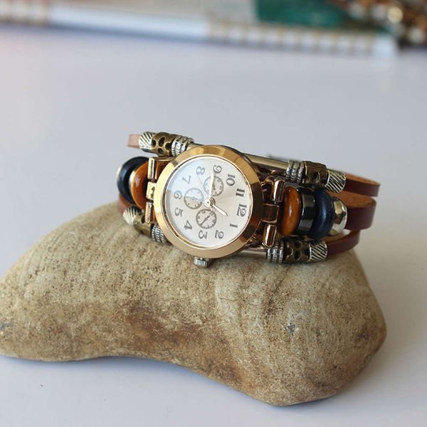 

sale lovers simple gift personality watch leather braceletnx8f, Slivery;brown