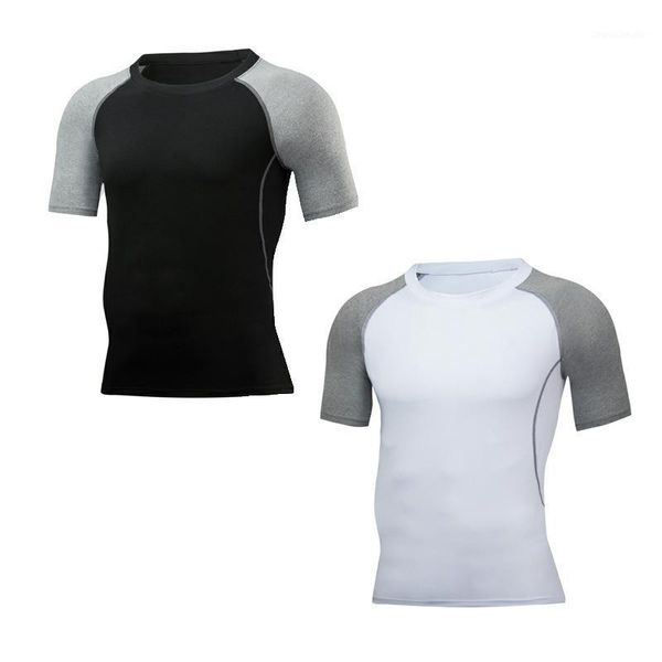 

running jerseys t-shirts with short sleeves quick-drying training basketball workout clothes the elastic compression garments1, Black;blue