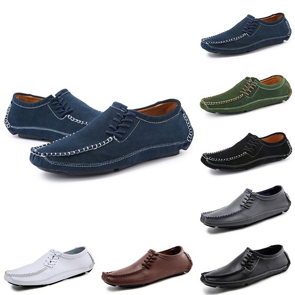 

non-brand men soft lazy peas shoes white black gray brown fashion outdoor pedal leather handmade casual sneakers size 38-45