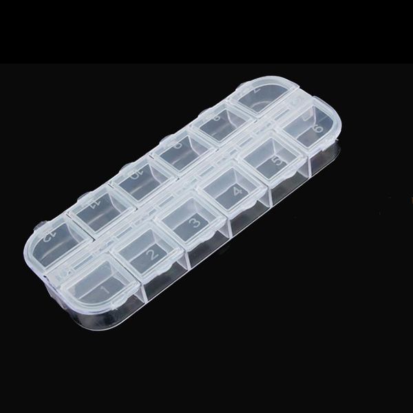 

12 slots plastic storage box case jewelry container display box for beads earrings charm bracelet jewelry packaging, Pink;blue