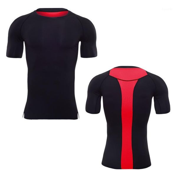 

men's t shirt for running short sleeve running t shirt men quick dry tight sports gym clothing soccer jerseys rashgard1, Black;blue