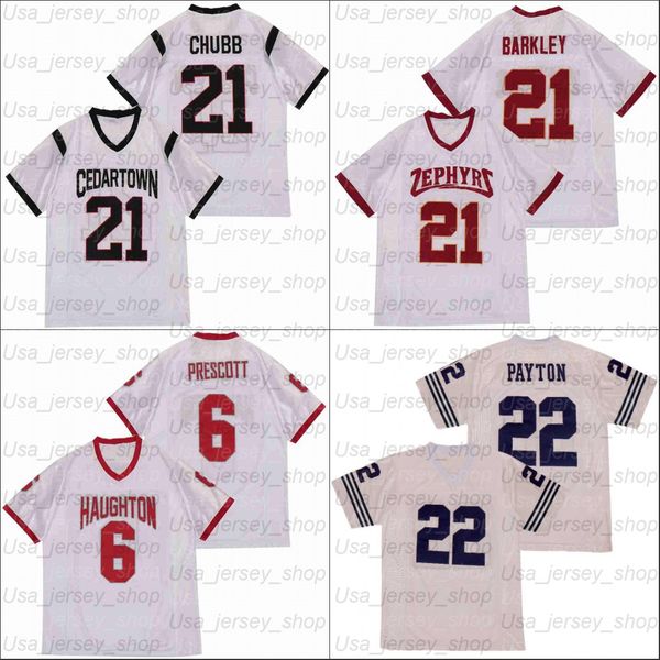 

football jerseys size s-xxxl 21 chubb barkley 6 prescott 22 payton white, Black;red