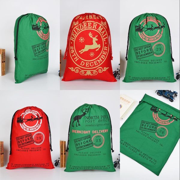 

северный олень северный полюс хлопок санта sack с рождеством украшения drawstring сумка украшения 2020 тяжелое мешок подарков конфеты 11 9by