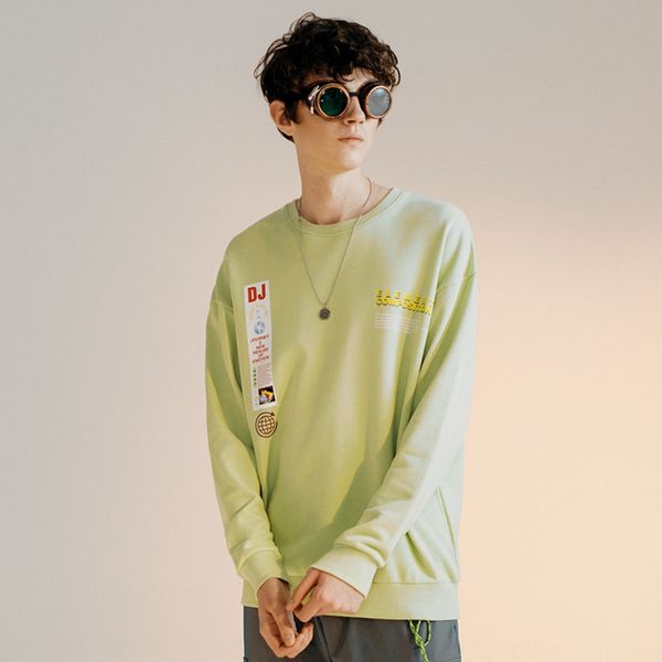 

закон guochao осень новых марки супруги свитер мужчины и женщины looseshoulder печататься pulloversweater пуловеров пуловер top bhzhb bh, Black