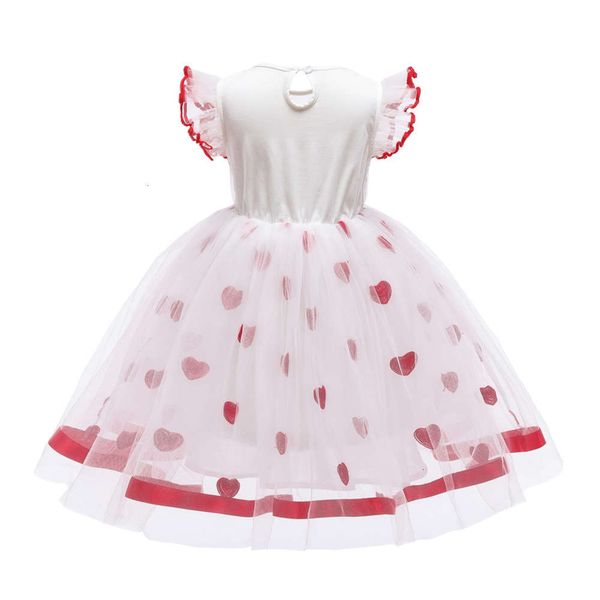 

children's flying girls' small summer 2020 sv and breast wrapped princs drs with heart-shaped embroidery03tj, Red;yellow