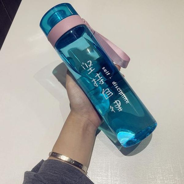 

female student tea plastic simple water fresh male and korean bottle handy portable sports cup outdoor version bbykkj lipper