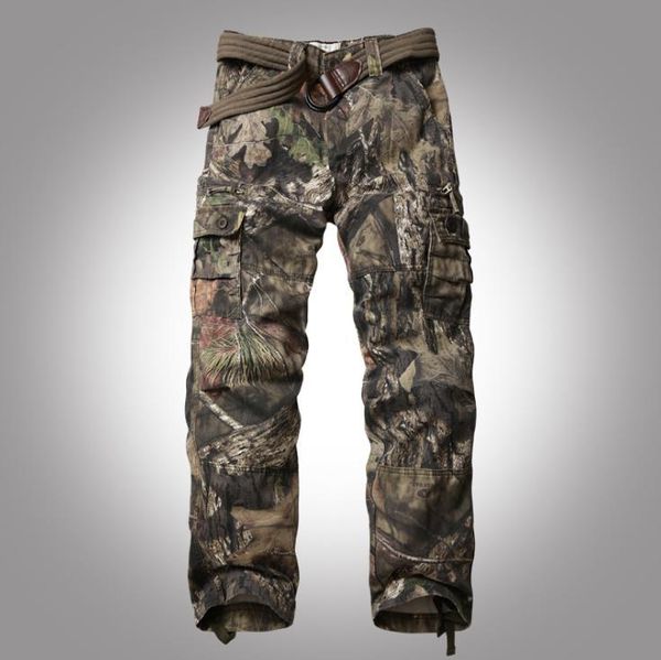 

men cargo pant large leaf camouflage men's loose straight baggy pants cotton overalls multi-pocket joggers trousers male bottoms, Black
