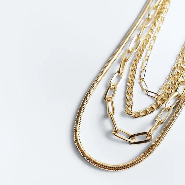 

2021 emo aros collares choker metal multilayer punk necklace gothic pendant jewelry for women men tin alloy, Silver