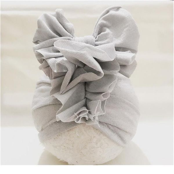 

cute baby girls boys bow flower lace turban hats beanies cap princess toddler kids infant head wrap headband cap skul jllxft, Yellow