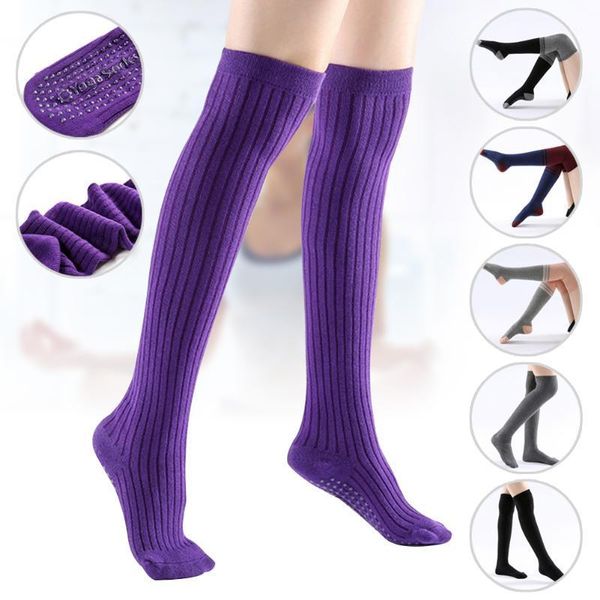 

resistance bands women over the knee socks cotton thigh high non-slip yoga for winter1