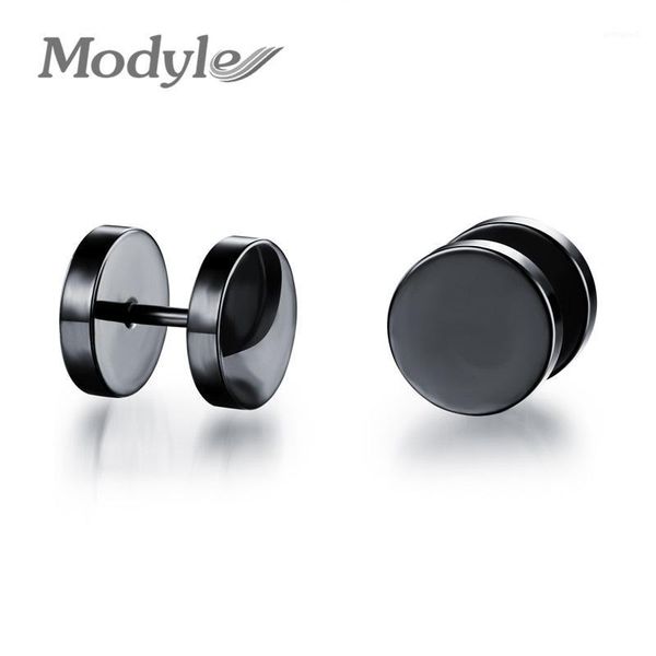 

stud men fashion accessories dumbbell design earring silver color stainless steel earrings cool man party jewelry1, Golden;silver