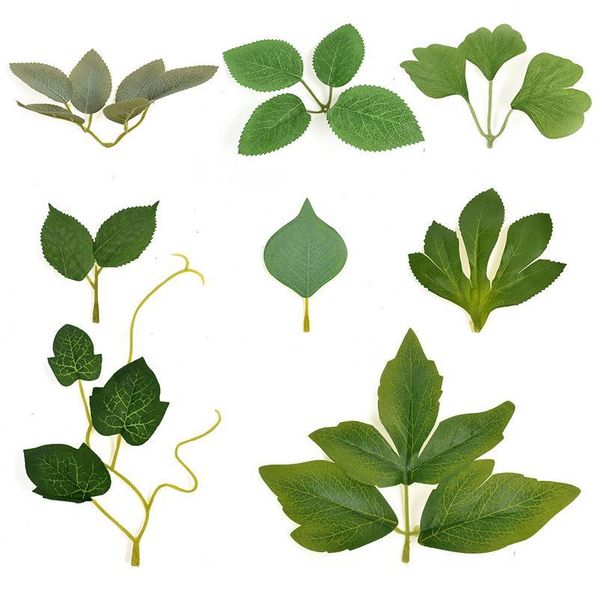 

10pcs artificial flowers plants leaves wedding christmas home decoration diy craft gift wreath scrapbooking fake flower jlljlk