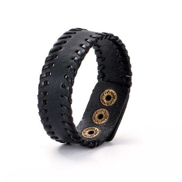 

горячая продажа высокого качества простой мужчины женщины браслет vintage punk плетеный тонкий кожаный браслет ювелирных изделий пары подарк, Golden;silver