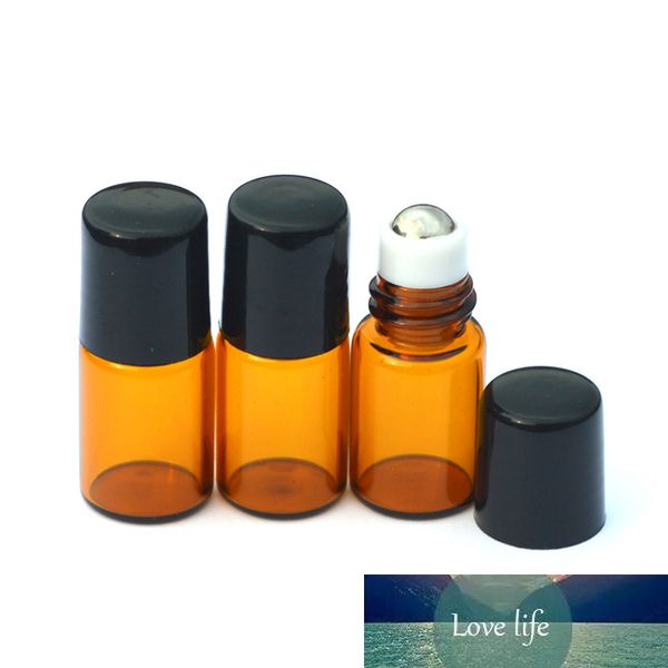 HOT 50pcs Mini Amber Roller 2ml Bottiglia di vetro Riutilizzabile Campione di profumo Olio essenziale Piccola bottiglia roll-on