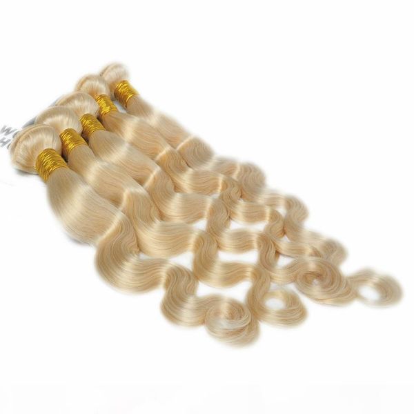 

ale russian human weft 613 blonde color hair 3pcs lot hair bundles straight wave body or curly for options, Black