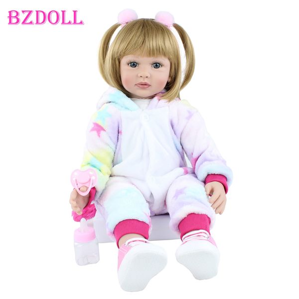 

60cm silicone reborn baby doll toys vinyl blonde princess toddler babies like alive bebe girls bonecas child birthday xmas gift t200712