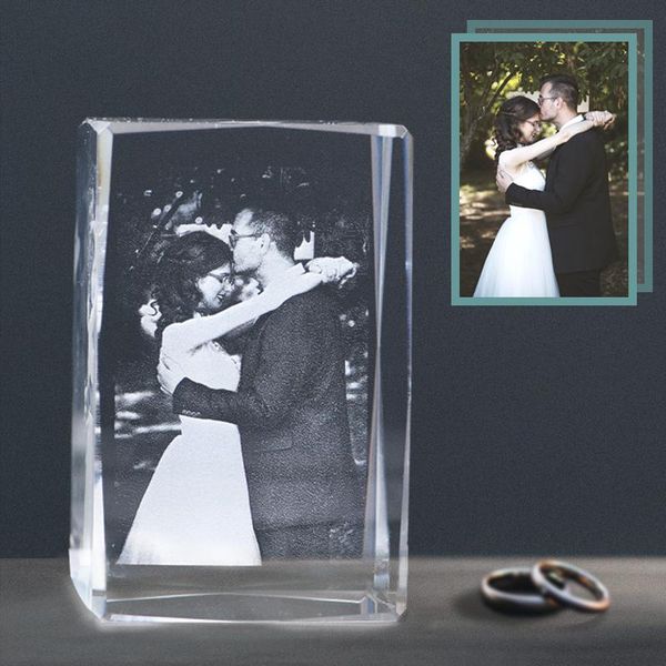 

customized crystal p frame for picture laser engrave simple glass love wedding p frame personalized picture