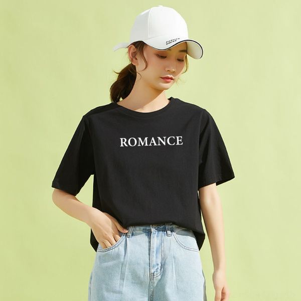 

simple letter short sleeve t-shirt women's loose korean version 2020 summer new cotton skin printed t-shirt dress women's dress hq, White