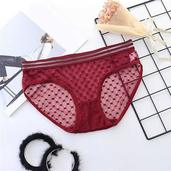 

summer new briefs solid low-waist mesh thin breathable girl underwear transparent lace woman panties, Black;white