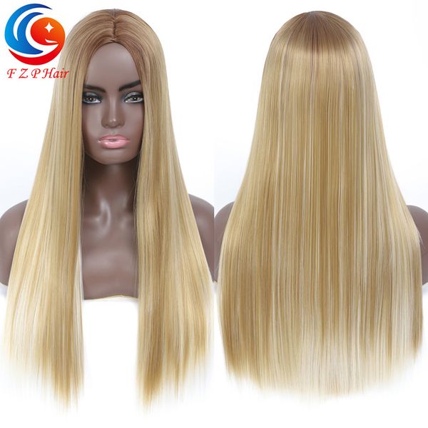 

fzp : selling long ombre blonde wig straight malaysian hair wigs synthetic black bouncy heat resistant synthetic hair wigs
