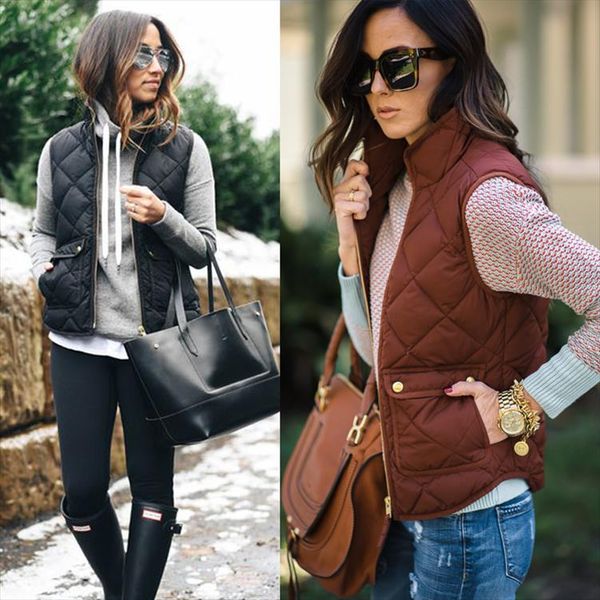 

women arrival slim coats new brand women sleeveless jacket winter vest female slim vest womens windproof warm waistcoat, Black;white