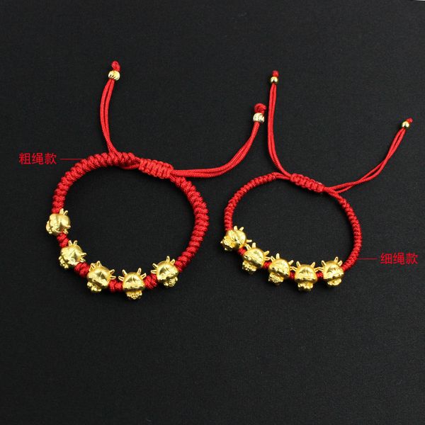 

shajin wuniu chinese zodiac bracelet red rope woven for couples, Silver