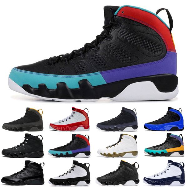 

new jumpman 9 9s men basketball shoes racer blue gym red university gold statue classic mens trainers sports sneakers size 7-13
