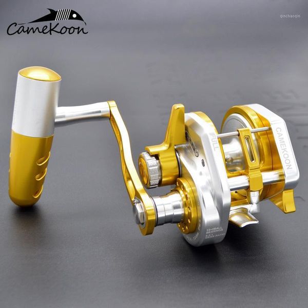 

camekoon aluminum cnc machined saltwater reel left right hand jigging reel max drag 35kg deep-sea trolling fishing pesca1