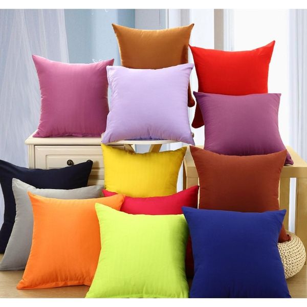 

40*40cm candy color pillow case solid color polyester throw pillow case decorative pillowcases cove jllerq yummy_shop