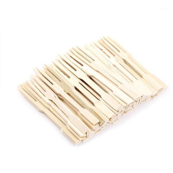 

80pcs bamboo disposable wooden fruit fork dessert forks tableware party decor cocktail fork set party home supplies1