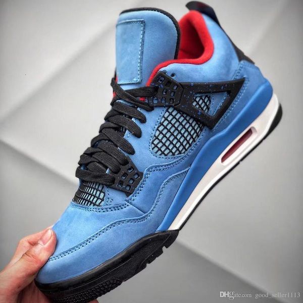

4s iv 4 travis shoes 308497-406 houston oiler cactus jack basketball size 8-13 athletic sport sneakers