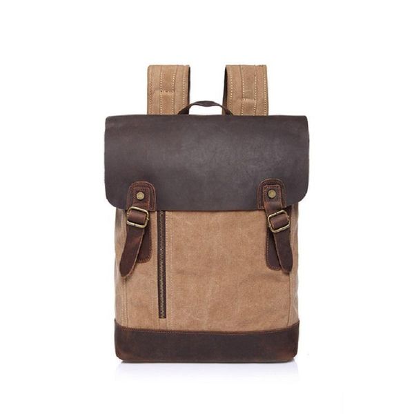 

m217 vintage серый холст кожаные рюкзаки для мужчин ноутбуков daypacks прочный выходные canvas большие рюкзаки перенестись пакеты new yxlpez